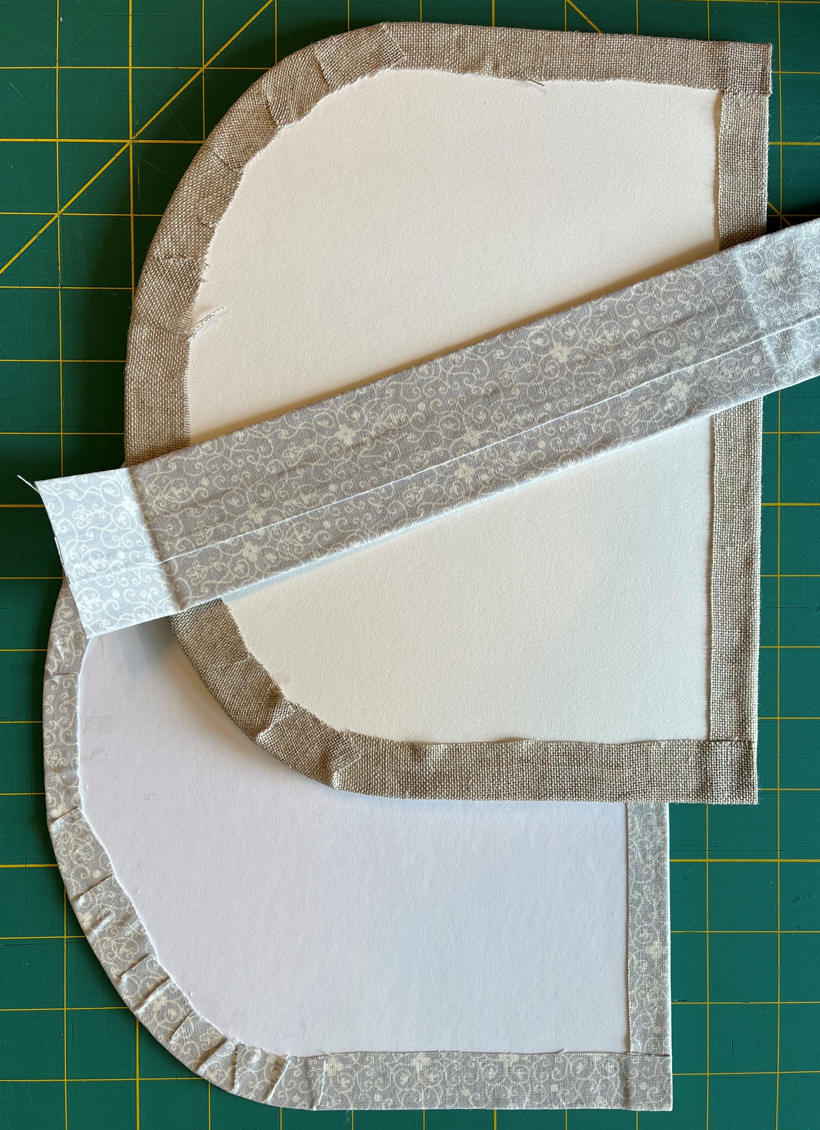 Wrong sides of cottage pieces before assembly